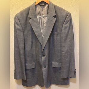 Joseph A. Banks Men’s Charcoal Grey Suit Jacket Wool Silk Size 46 Regular